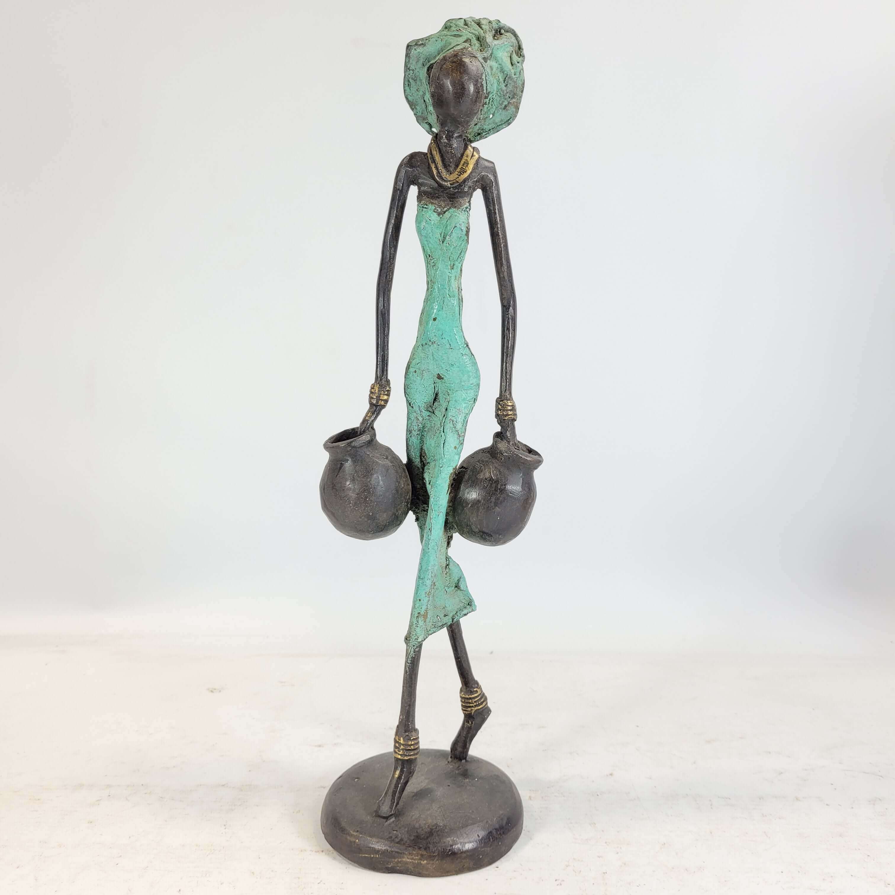 Bronze-Skulptur "Frau mit Amphoren" by Issouf | 35-38 cm