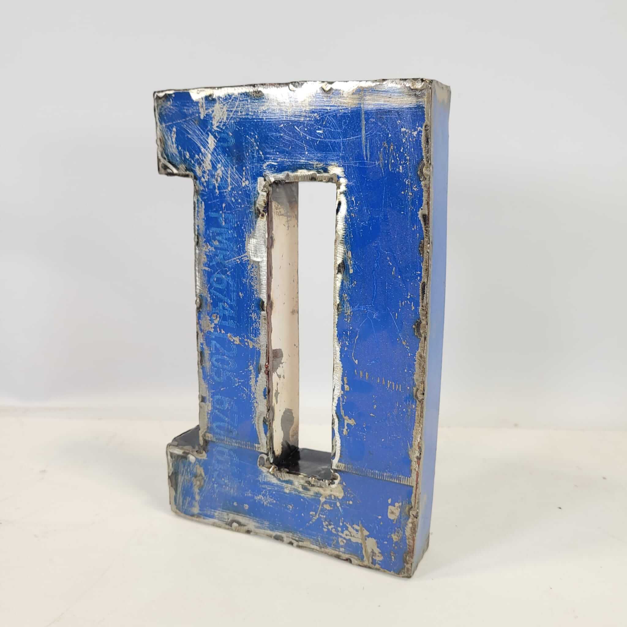 Buchstabe "D" aus recycelten Ölfässern | 22 oder 50 cm | verschiedene Farben