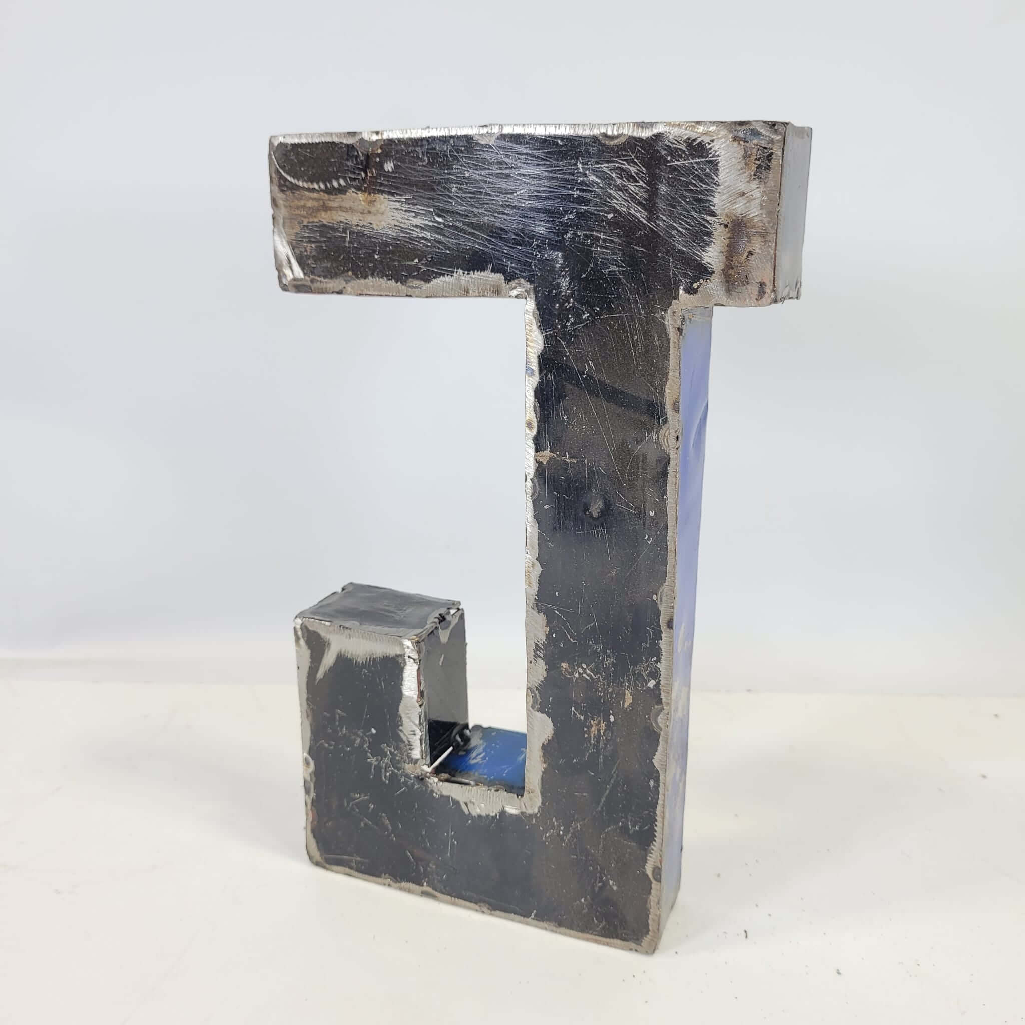 Buchstabe "J" aus recycelten Ölfässern | 22 oder 50 cm | verschiedene Farben