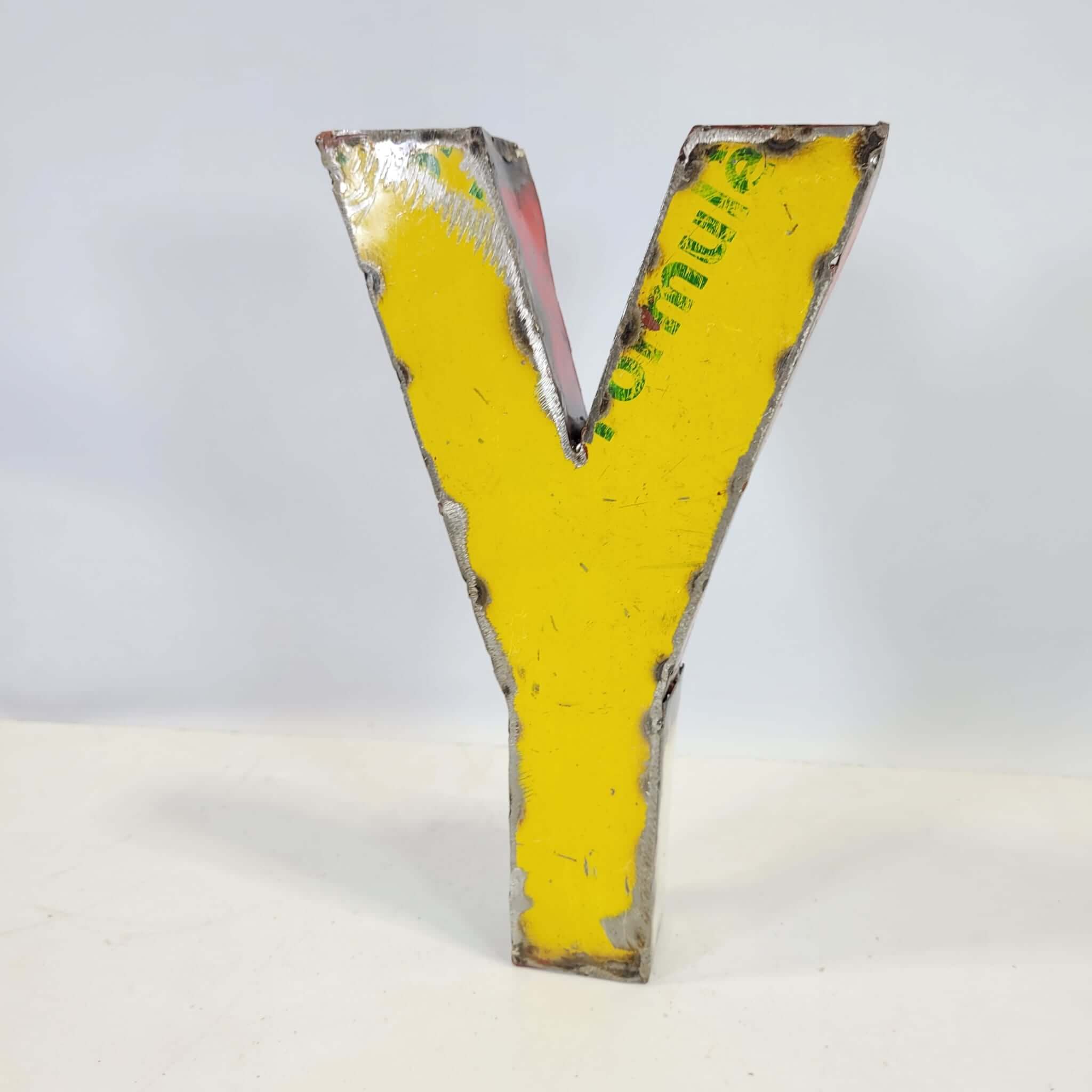 Buchstabe "Y" aus recycelten Ölfässern | 22 oder 50 cm | verschiedene Farben