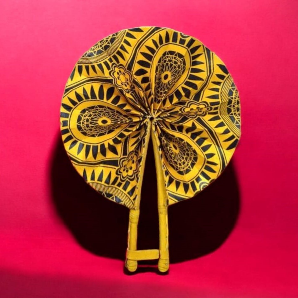 Faltbarer Afrikanischer Wax-Fächer - Hergestellt in Burkina Faso