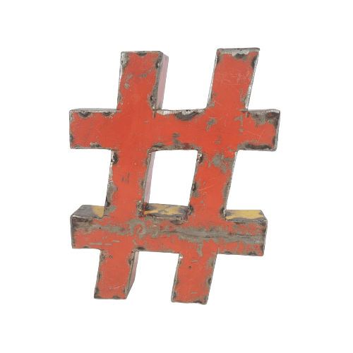 Sonderzeichen Hashtag "#" Raute aus recycelten Ölfässern | 21 oder 35 cm | verschiedene Farben