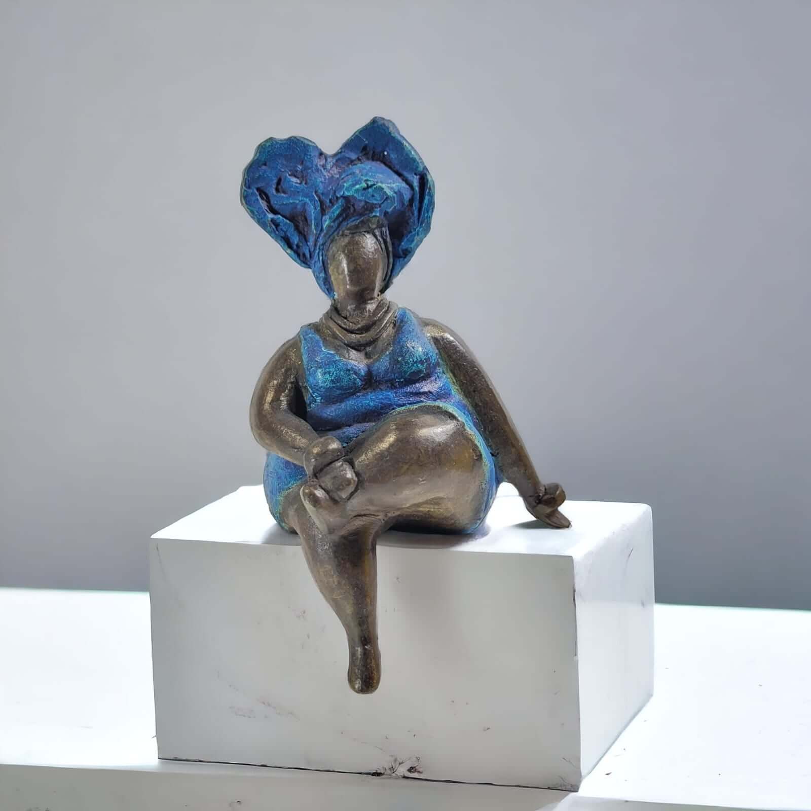 Bronze-Skulptur "Bobaraba Yolanda" by Hamidou | 20cm 1kg