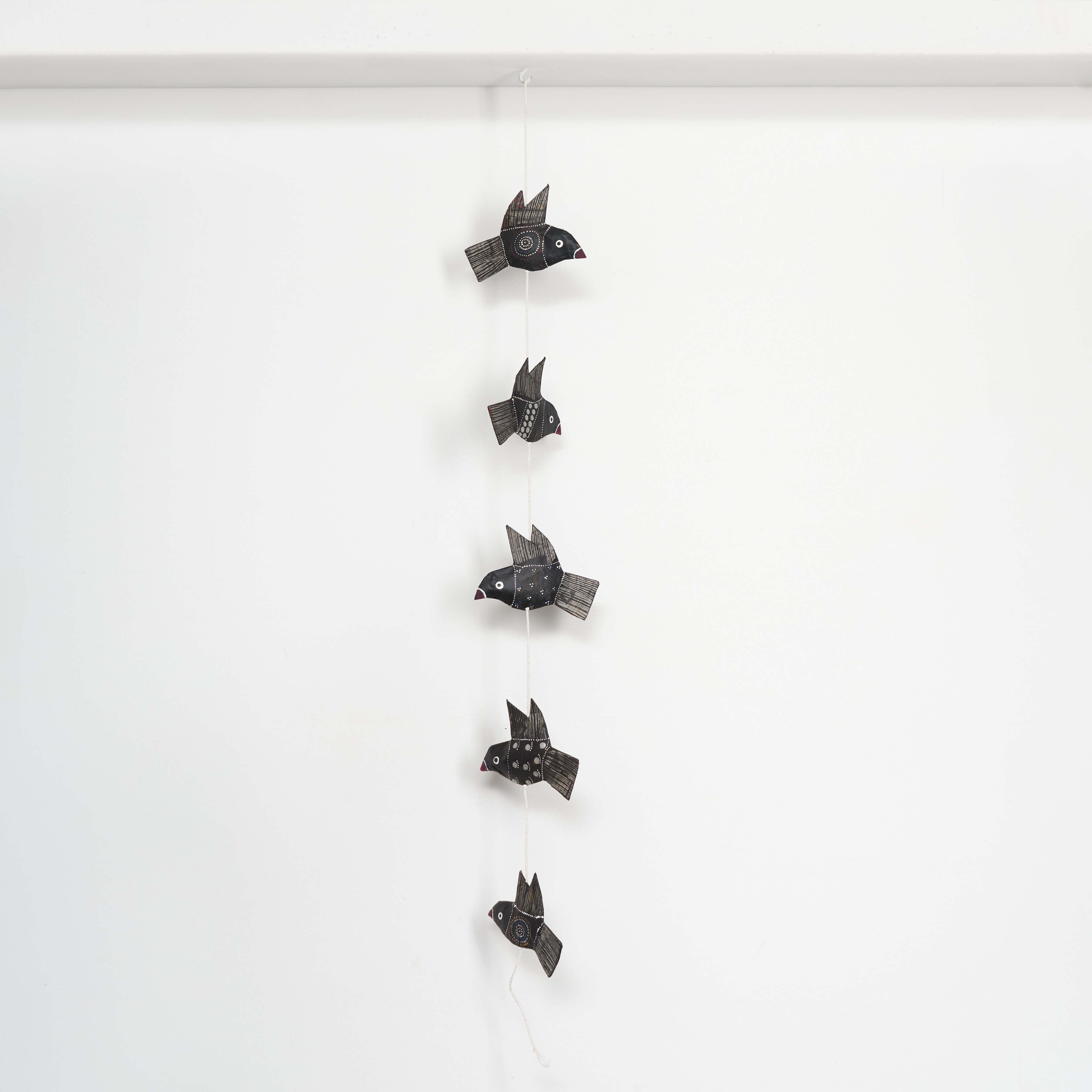 Girlande / Mobilé "Vogel" aus Pappmaché aus recyceltem Papier | Upcycling, handgemacht