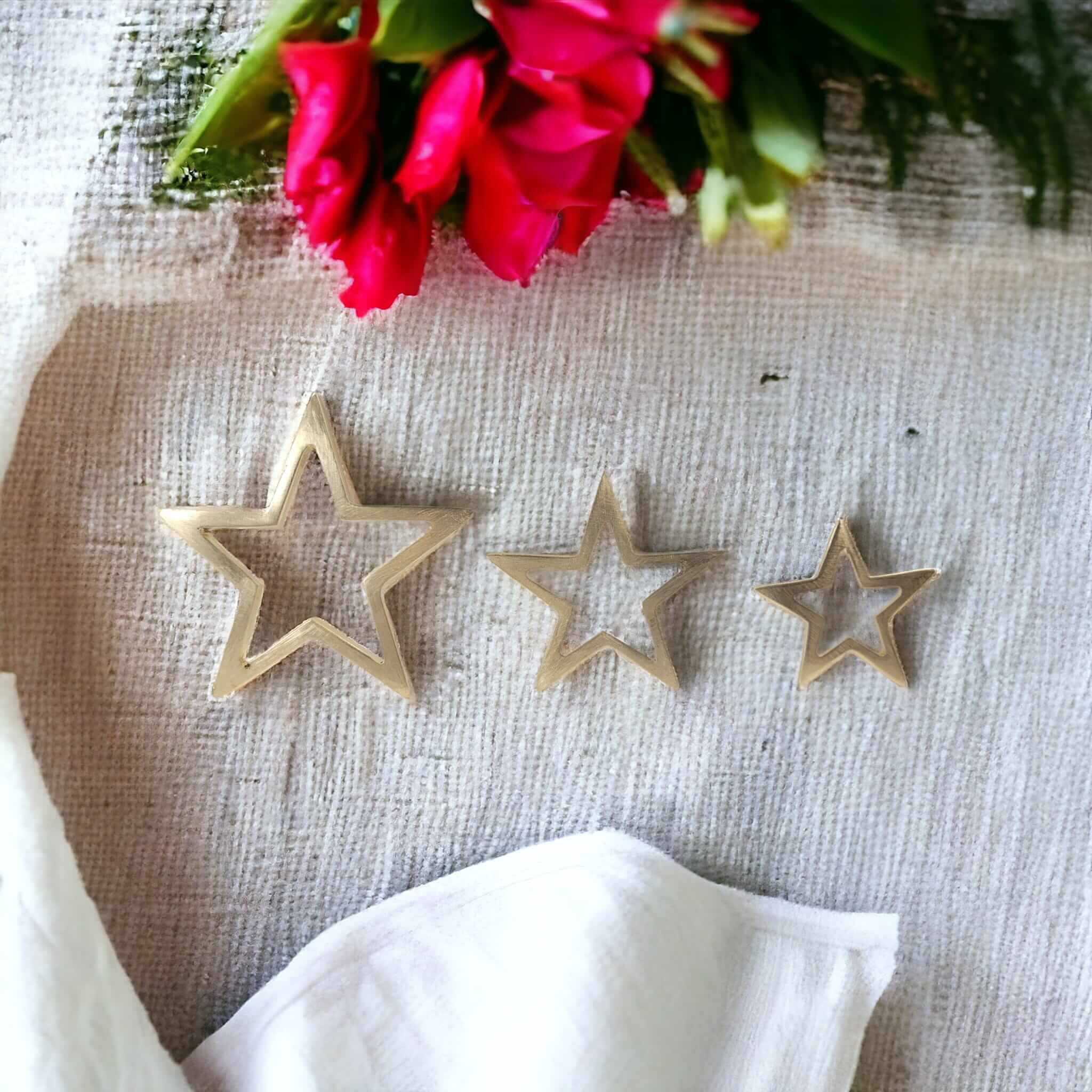 Sterne aus Bronze | Weihnachtsstern, Tischdekoration | verschiedene Größen, handgemacht